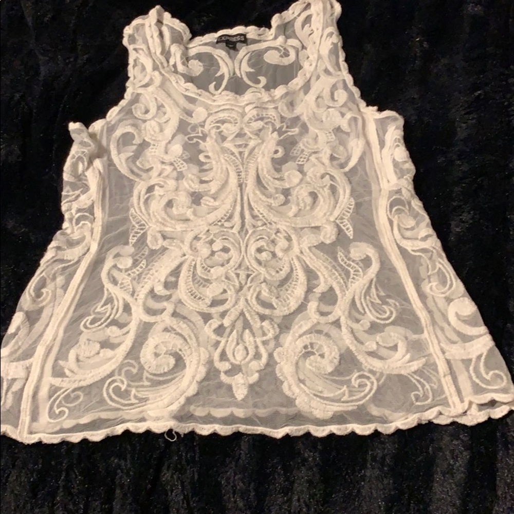 Express Sheer Lace Tank